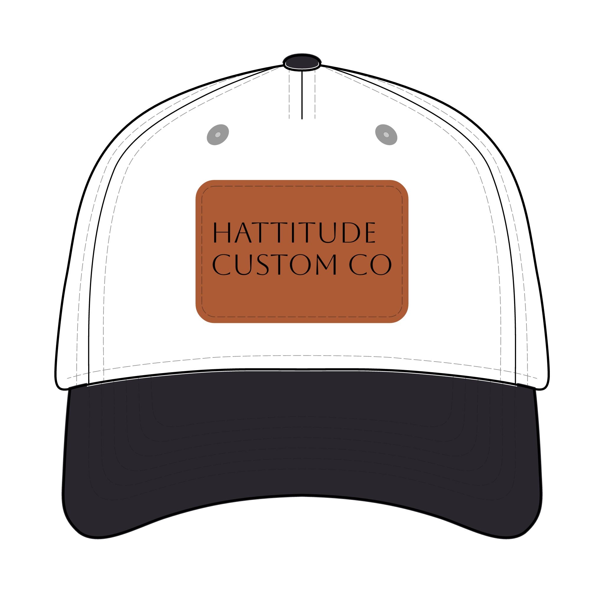 Leather Patch Baseball Cap | Rectangle Patch, Embossed Logo