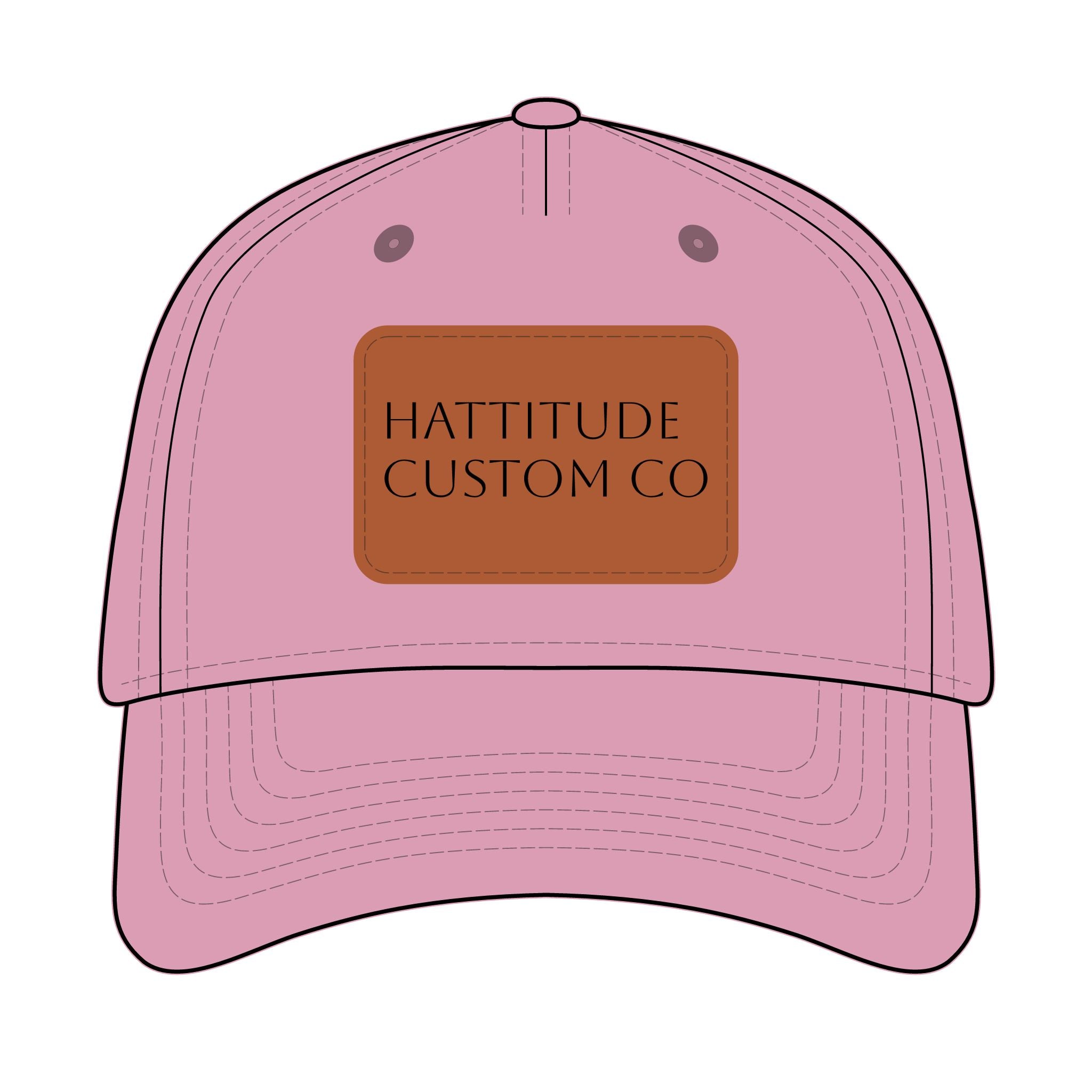 Leather Patch Baseball Cap | Rectangle Patch, Embossed Logo