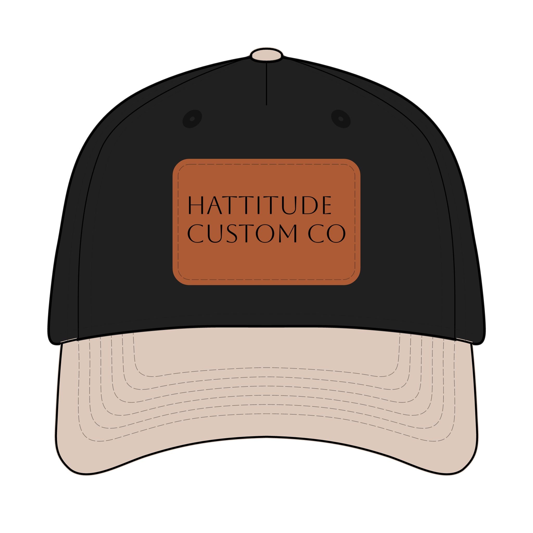 Leather Patch Baseball Cap | Rectangle Patch, Embossed Logo