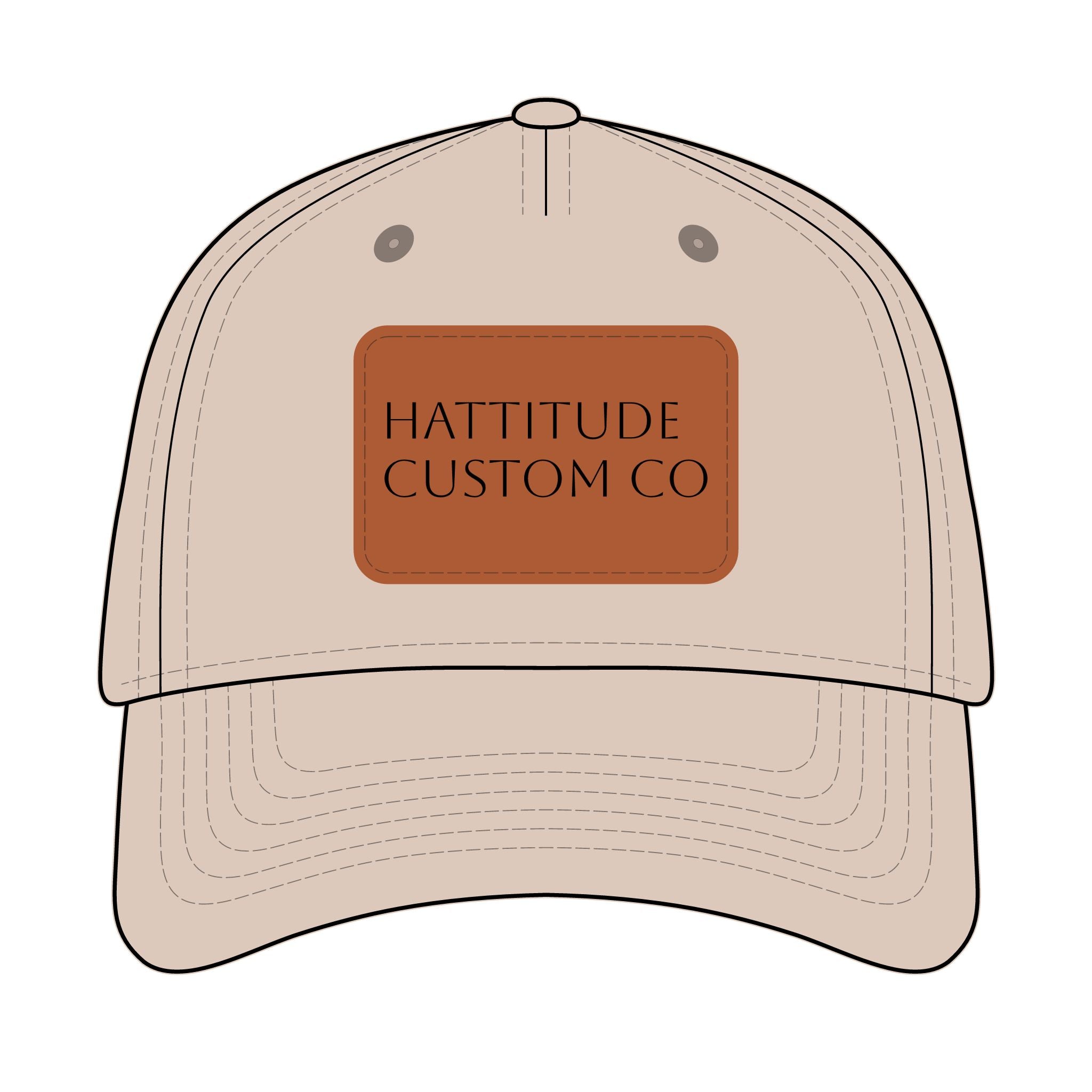 Leather Patch Baseball Cap | Rectangle Patch, Embossed Logo