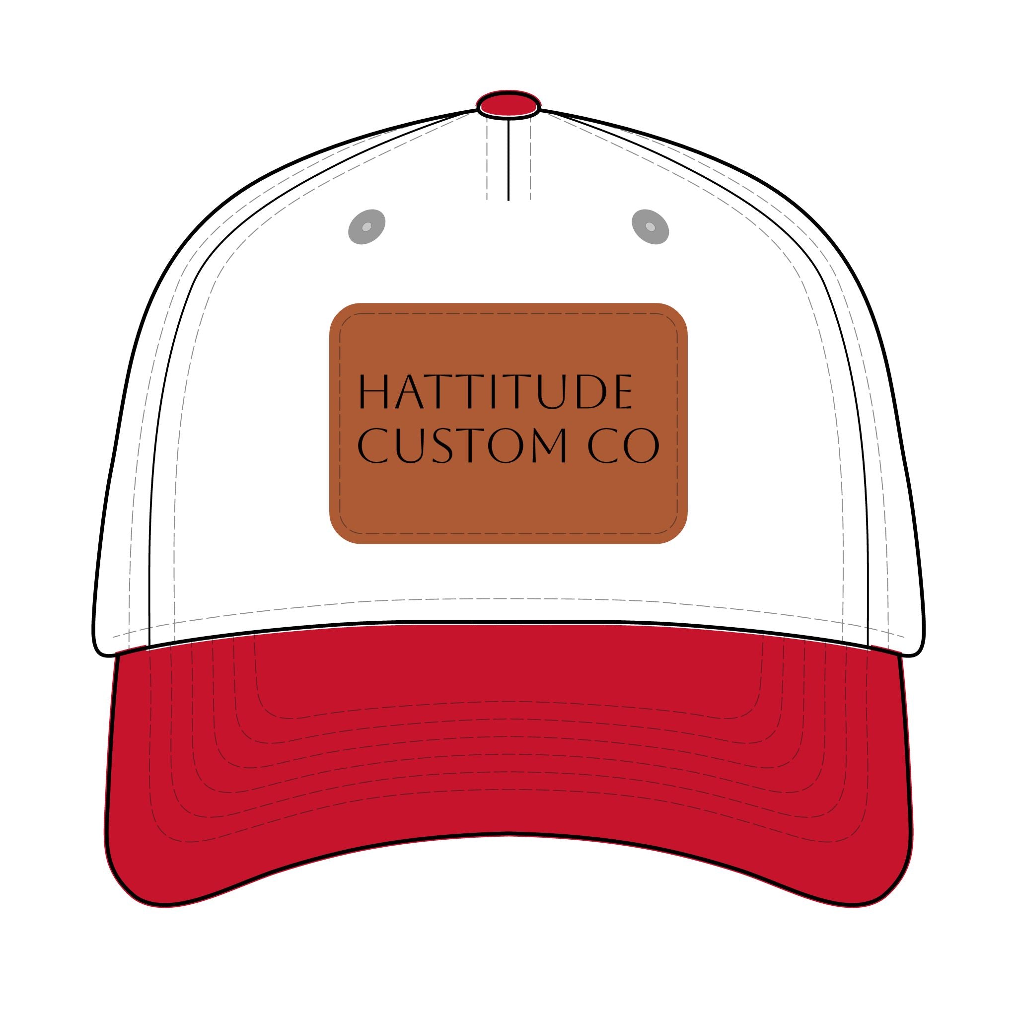 Leather Patch Baseball Cap | Rectangle Patch, Embossed Logo