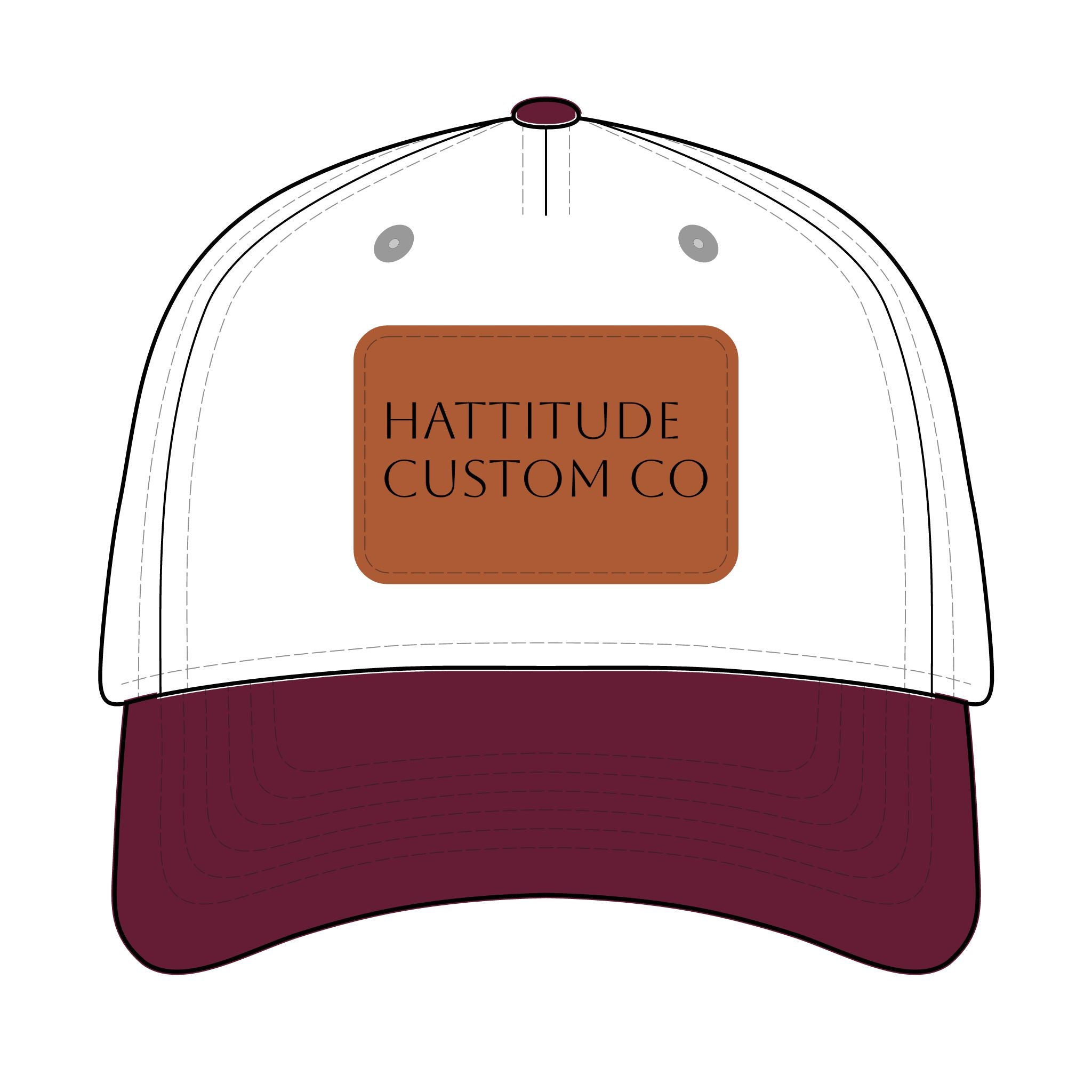 Leather Patch Baseball Cap | Rectangle Patch, Embossed Logo