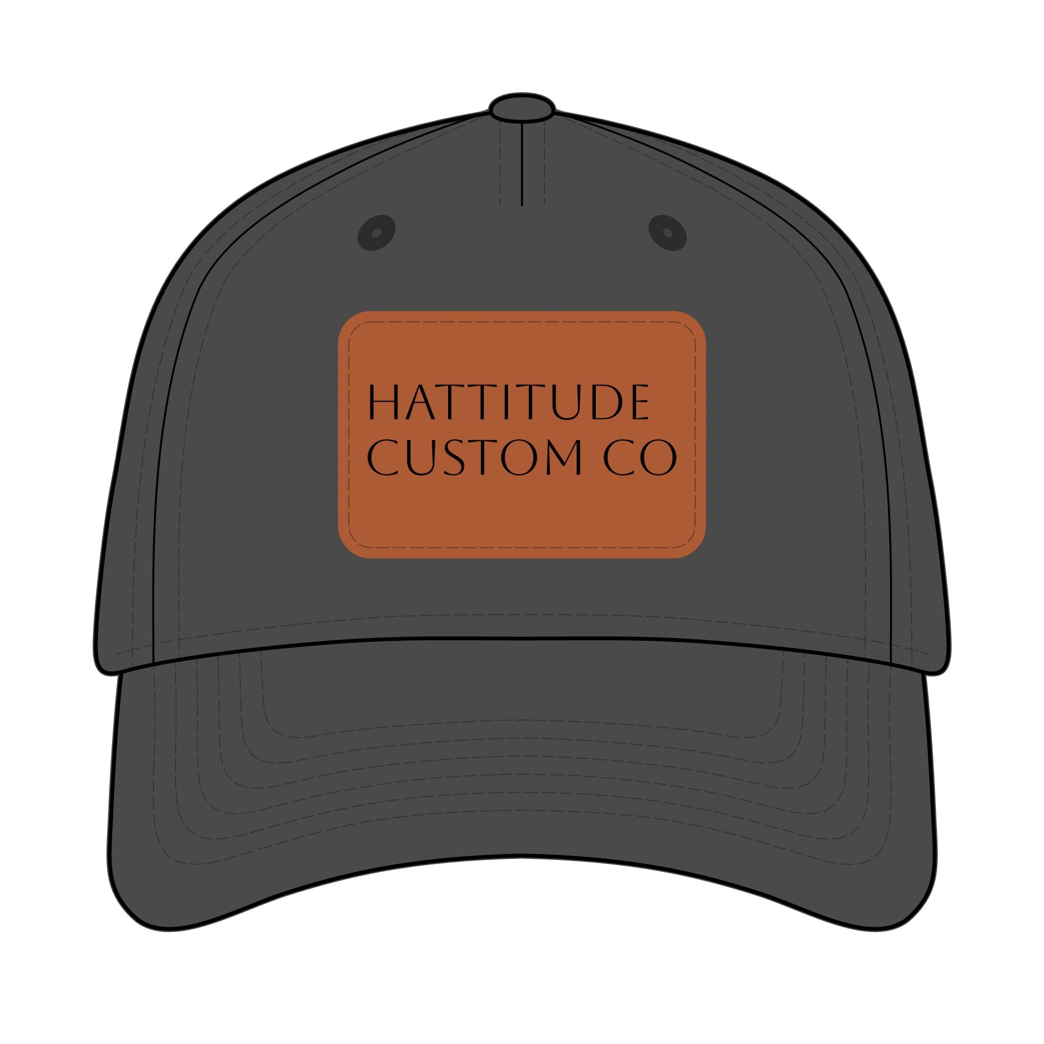 Leather Patch Baseball Cap | Rectangle Patch, Embossed Logo